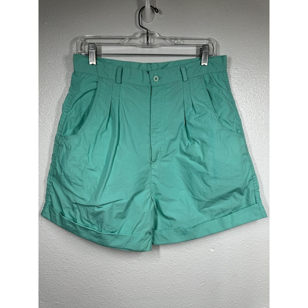 Columbia Shorts Womens 14 Green Pleated High Rise Outdoor Casual Lightweight